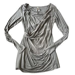 Bailey/44 Womens Beige Long Sleeve Round Neck Pullover Shift Dress Size Medium